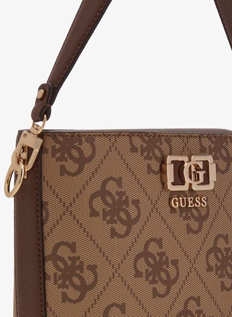 GUESS Karnilla Monogram Bucket Bag - Image 4